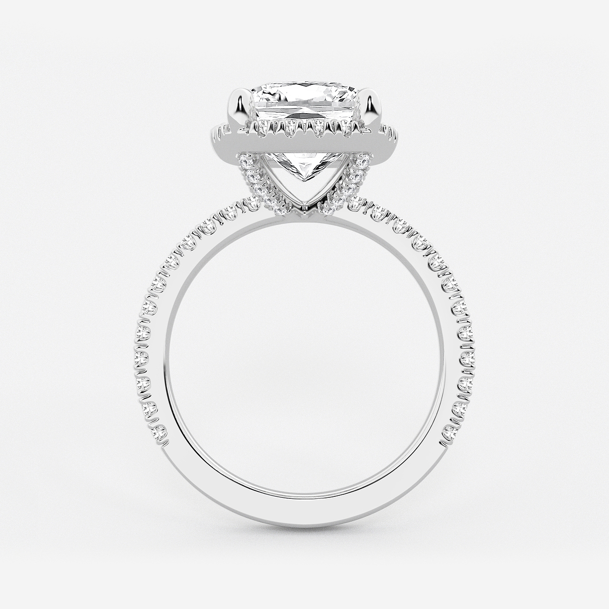 Additional Image 1 for  5 1/2 ctw Elongated Cushion Lab Grown Diamond Halo Engagement Ring